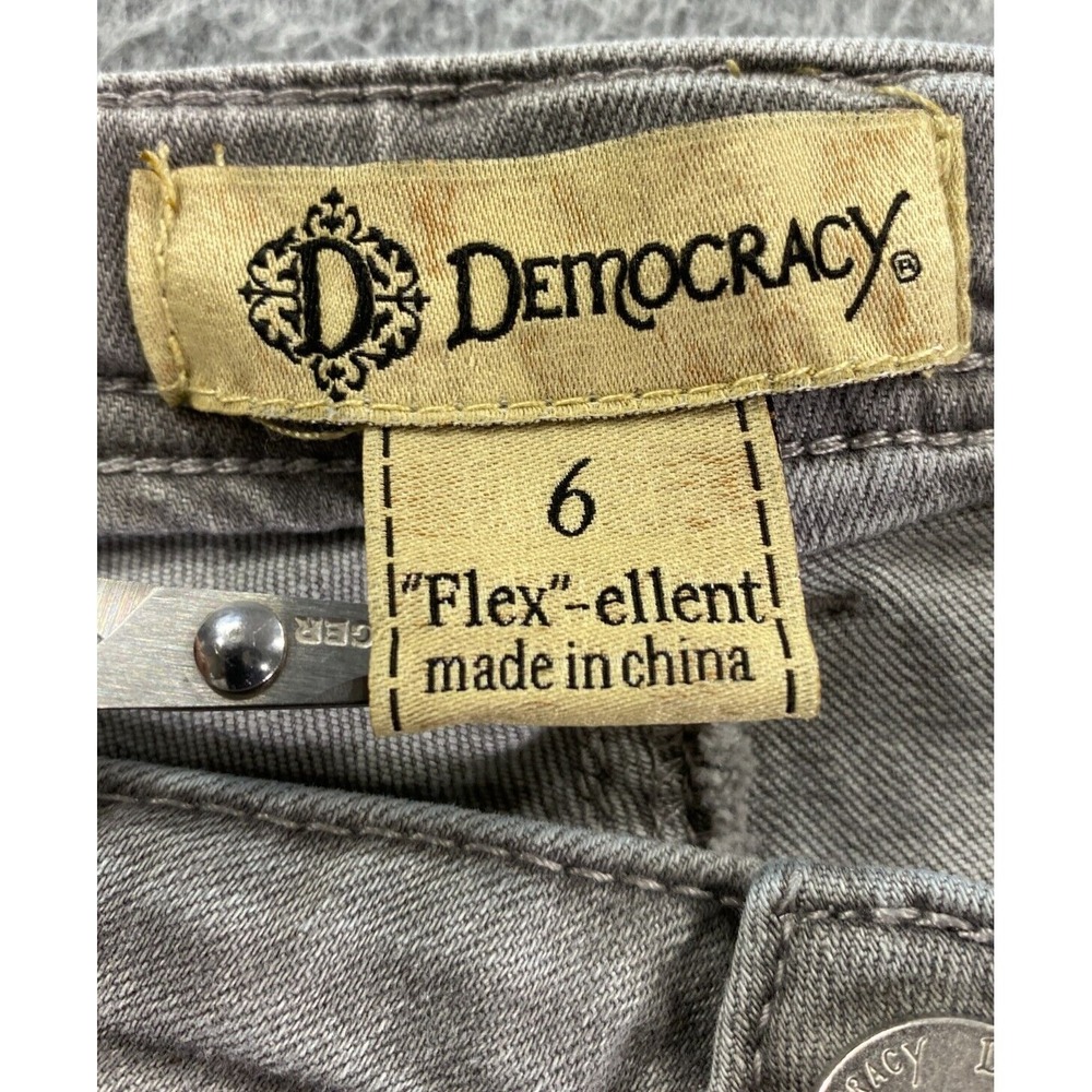 Democracy Womens Flex-ellent Straight Cropped Jeans Size 6 Gray Boho Raw Hem - Picture 2 of 12